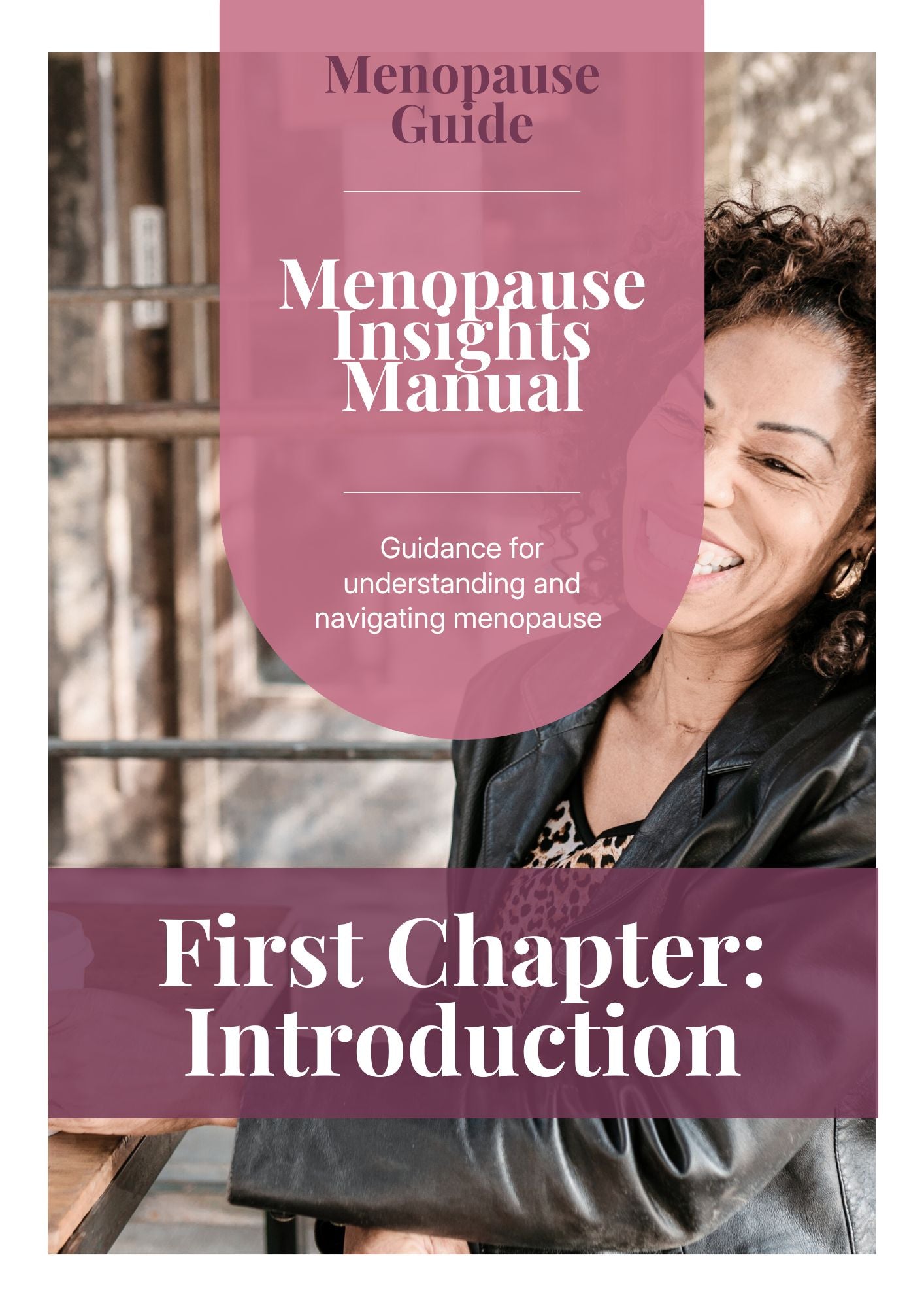 Book cover of 'Menopause Insights Manual' with a woman smiling outdoors.