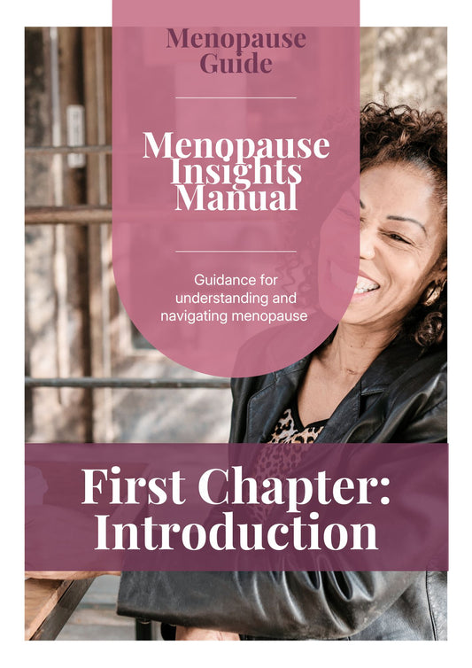 Book cover of 'Menopause Insights Manual' with a woman smiling outdoors.